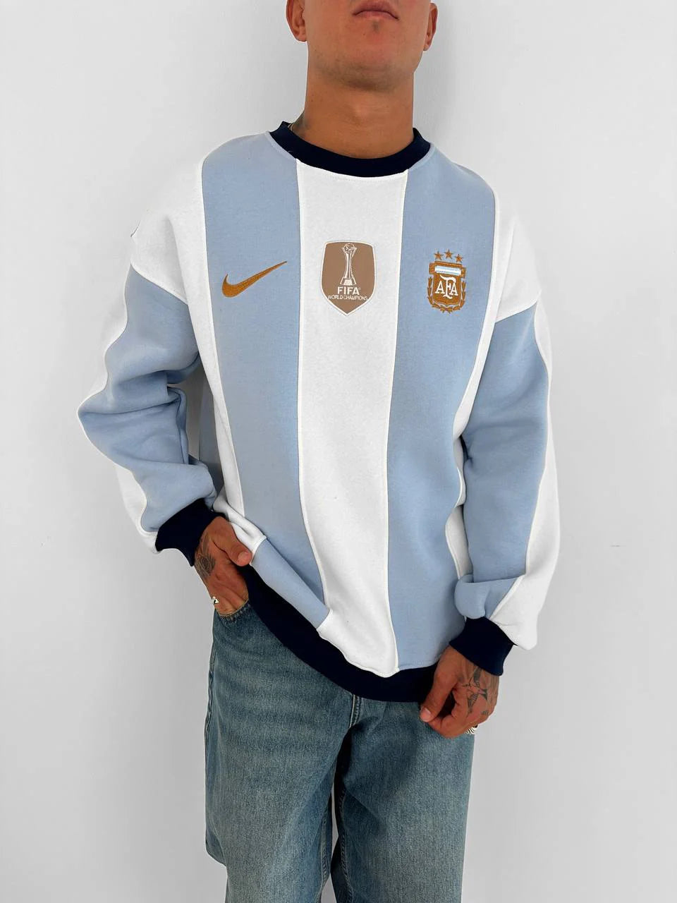 Argentina 2022 World Cup Champions Retro Sweatshirt – Oversized Blokecore Style