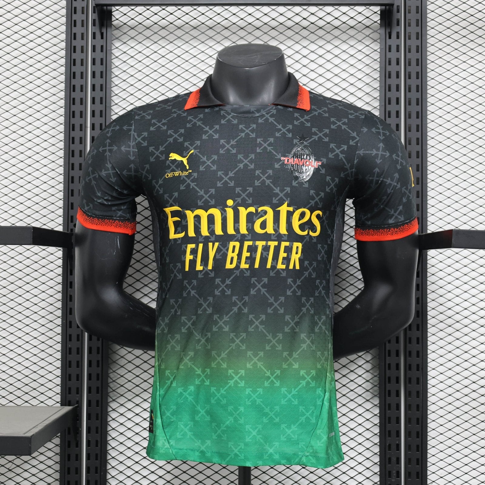 AC Milan x Off-White Jersey (Black-Green) 2025 | Player Version