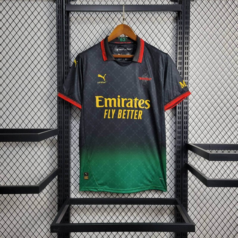 AC Milan x Off-White Fourth Jersey (Black-Green) | Fan Version