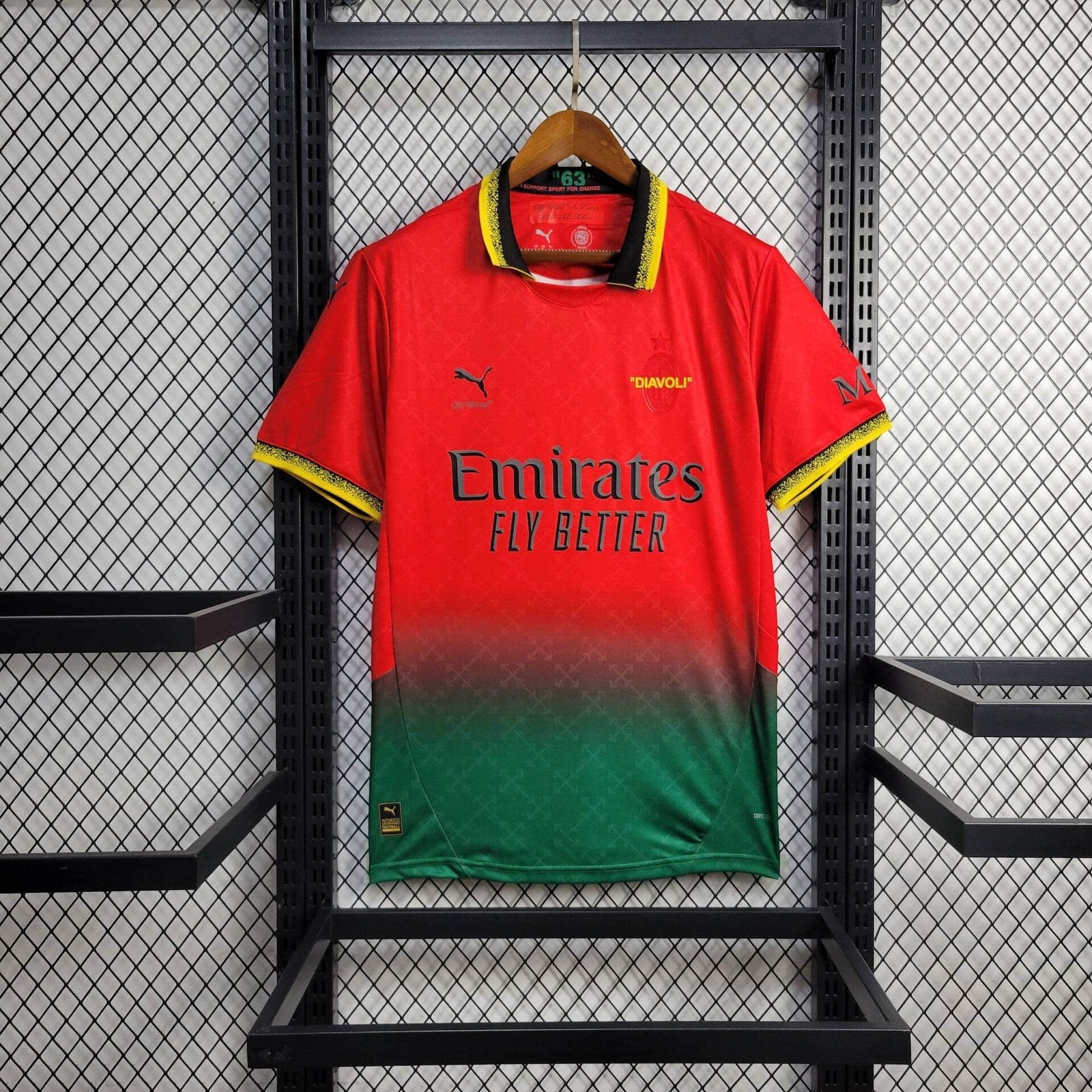 AC Milan x Off-White Fourth Jersey (Red-Green) | Fan Version